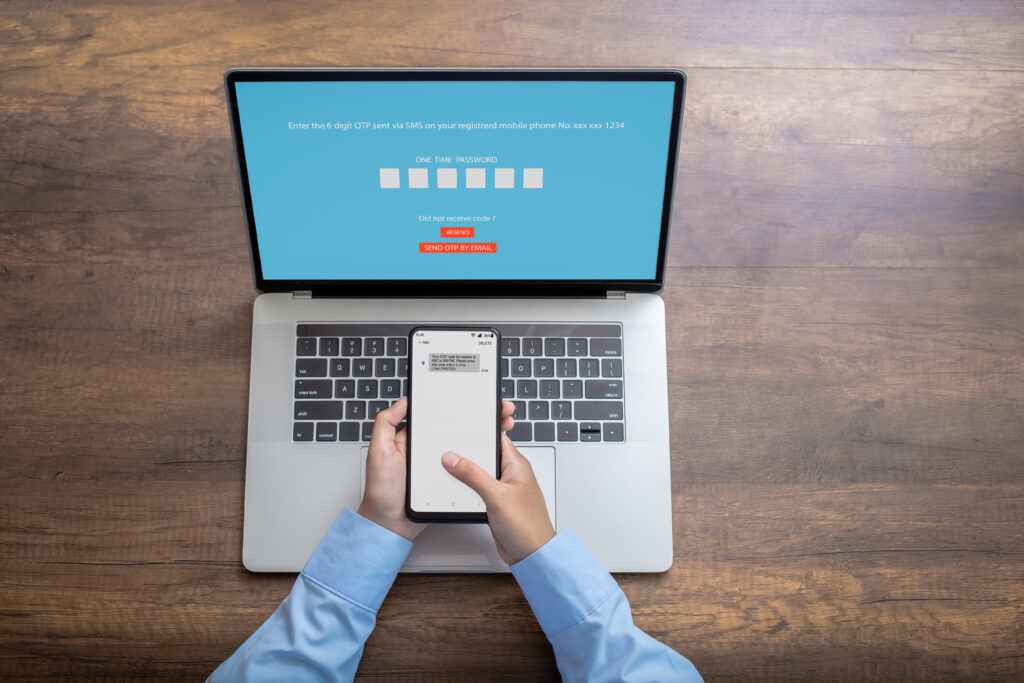 Person using Two Factor Authentication